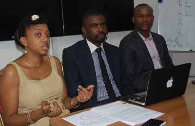 L-r); Antoinette Edodo, Customer Advocacy and Internal Sales Executive, SAS Institute Nigeria; Tunde Balogun, Business Solutions Manager, Resourcery and Onome Okwah, Public Relations Specialist, Resourcery, at the Fraud and Data Management pre-event press conference for Financial Institutions in Nigeria organized by Resourcery and SAS institute over the weekend.